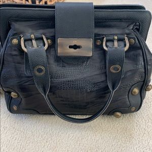 Stuart weitzman black leather purse with studs